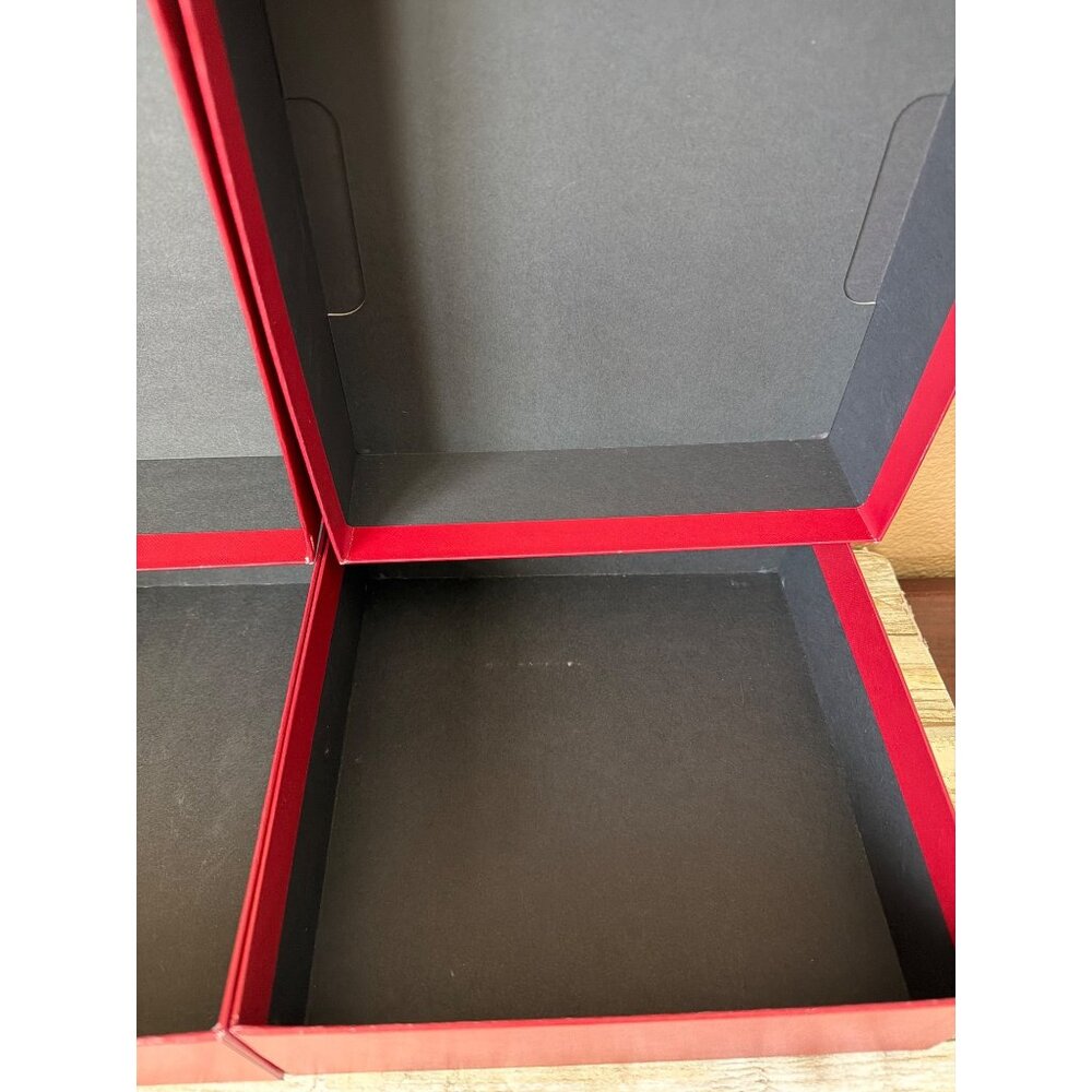 Set of 3 Cartier Red Presentation Jewelry Boxes Gold Logo - Empty - Picture 4 of 16